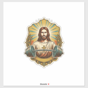 Vastberaden Jezus Zware IJzeren Hanteerbare Kracht Sticker