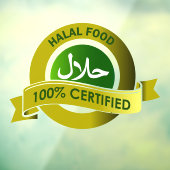 Vaste autocollant de fenêtre Halal Food (Feuille 3)