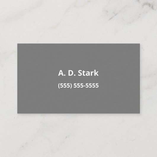 Vaste donkergrijze minimalistische Visitekaartjes (Voorkant)