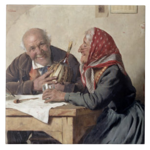 Vaste herinneringen (olie op doek) tegeltje