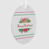 Vaste kerstfeestdagen en stripes ornament (voorkant)