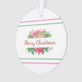 Vaste kerstfeestdagen en stripes ornament (voorkant)