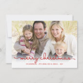 Vaste kerstkaart met modern handschrift met platte (Voorkant)