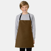 Vaste kleur, donkerbruine chocolade schort (Gedragen)