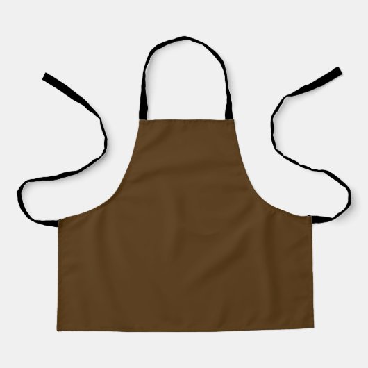 Vaste kleur, donkerbruine chocolade schort (Voorkant)