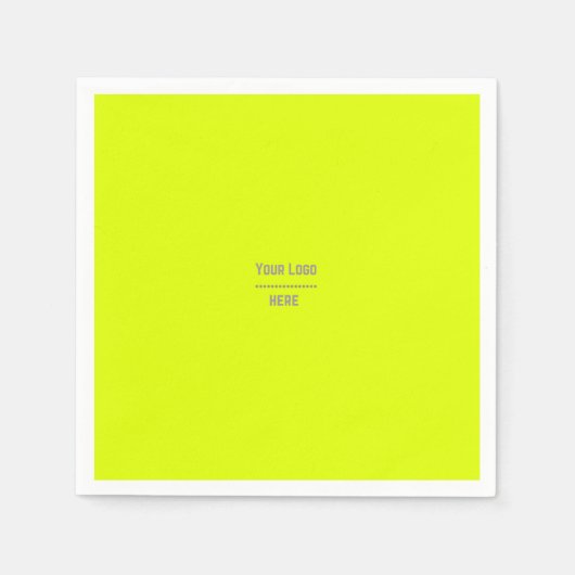 vaste kleur fluorescerend geel - uw logo servet (Voorkant)