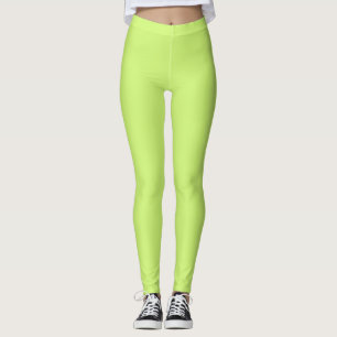 Vaste kleur zachte lichte kalk groen leggings