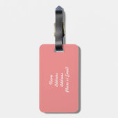 Vaste koraalroze Pop van kleur Bagagelabel (Achterkant verticaal)