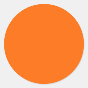 Vaste Oranje achtergrondkleur FF6600 Ronde Sticker