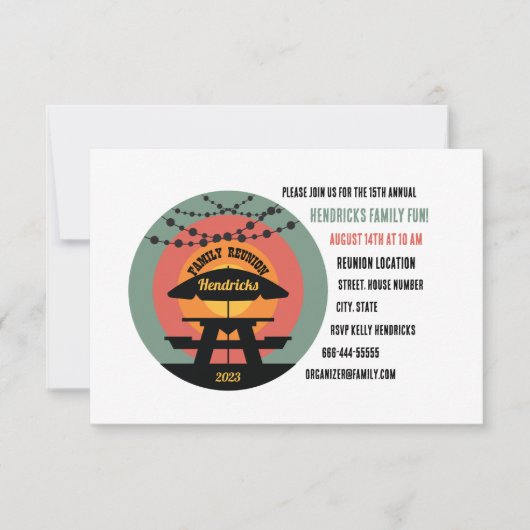 Vaste reünie slaat de datumkaart op save the date (Voorkant)