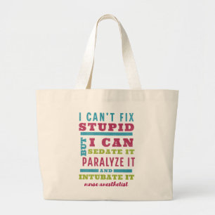  vaste stof - anesthesioloog/CRNA Grote Tote Bag