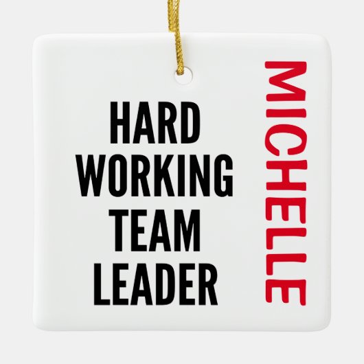 Vaste teamleider op maat keramisch ornament (Voorkant)