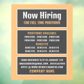 Vaste tekst, vacature Recruitment Adverteren Raamsticker (Vel 3)