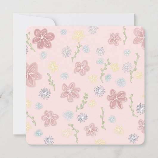 Vaste uitnodiging, formaat: 5,25 x 5,25 inch, papi kaart (Voorkant)