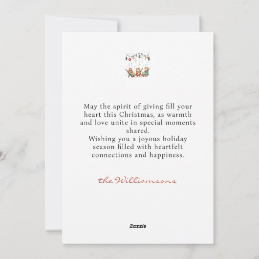 Vaste vakantiekaart feestdagenkaart (Achterkant)