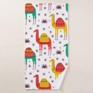 Vaste vormgeving camelpatroon badhanddoek