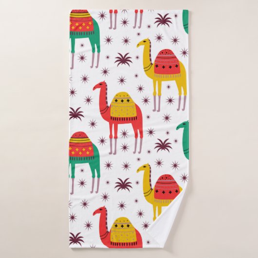 Vaste vormgeving camelpatroon badhanddoek (Badhanddoek)