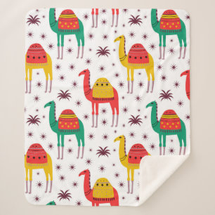 Vaste vormgeving camelpatroon sherpa deken