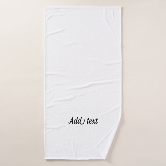Vaste witte kleur, zwarte tekst sjabloon badhanddoek (Badhanddoek)