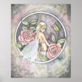 Vastgelegd Roos Fantasy Fairy Poster Print (Voorkant)