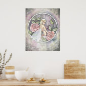 Vastgelegd Roos Fantasy Fairy Poster Print (Keuken)
