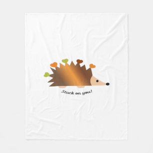 Vastgelopen Op Jou Egel En Hartjes Cute Design Fleece Deken