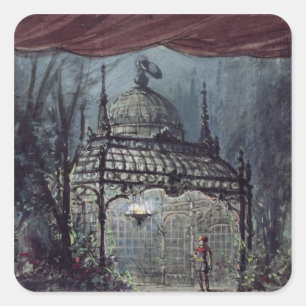 Vastgesteld ontwerp voor "de Magic Flute" Vierkante Sticker