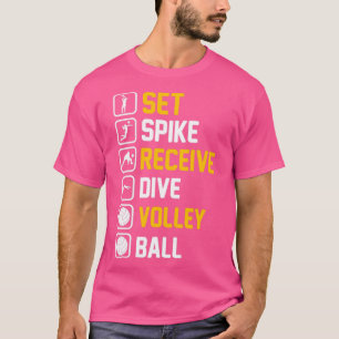Vastgestelde Spike Receive Dive Volley Ball T-shirt