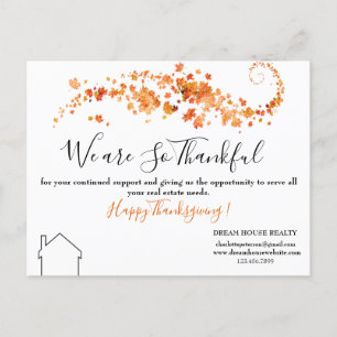 Vastgoed Agent Bedankje Thanksgiving Feestdagenkaart