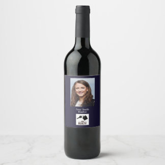 Vastgoed Blauwe ID Wijnlabel Wijn Etiket