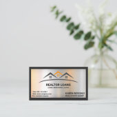 Vastgoed Dak Logo | Metallic geborsteld Visitekaartje (Staand voorkant)