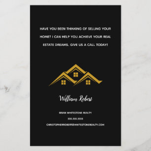 Vastgoed Golden House Logo Modern Realtor Flyer