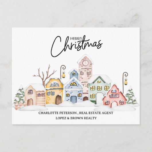 Vastgoed Kerstmis Feestdagenkaart (Voorkant)