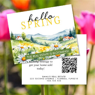 Vastgoed Lente Ansichtkaart Hallo Lente Makelaar Flyer
