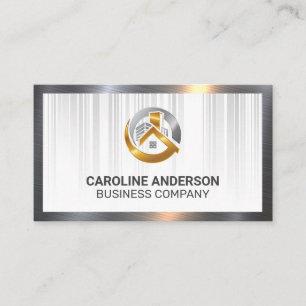 Vastgoed Logo Luxe Goud Metallisch Visitekaartje