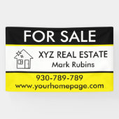 Vastgoed Makelaar Logo Marketing Te Koop Aangepast Spandoek (Horizontaal)