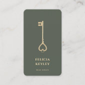 Vastgoed Monogram Modern Sage Groen Visitekaartje (Voorkant)