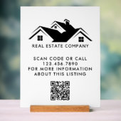 Vastgoed Open Huis Logo Aangepaste QR-code Acryl Bord (Neutraal)