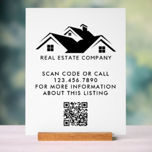 Vastgoed Open Huis Logo Aangepaste QR-code Acryl Bord