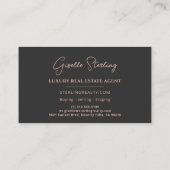 Vastgoed Roos Gold Script Luxury Professional Visitekaartje (Achterkant)