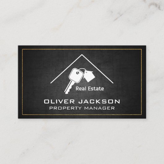 Vastgoed | Sleutels huis en bouwtekeningen Visitekaartje (Voorkant)