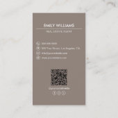 Vastgoed Taupe Foto QR Code Sociale Media Visitekaartje (Achterkant)