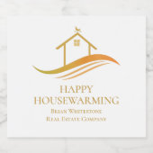 Vastgoedbedrijf Gold Happy Housewarming Sparkling Wijnetiket (Enkel label)