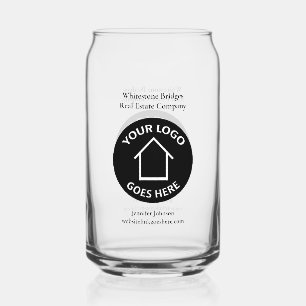 Vastgoedbedrijf Logo Realtor Marketing Blikvorm Glas
