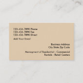 Vastgoedbeheer Visitekaartje (Achterkant)