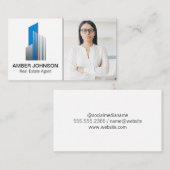 Vastgoedgebouw Logo | Vrouw met bril Visitekaartje (Voorkant / Achterkant)