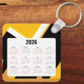 Vastgoedkalender Sleutelhanger 2026 | Zwart en gou (Achterkant)