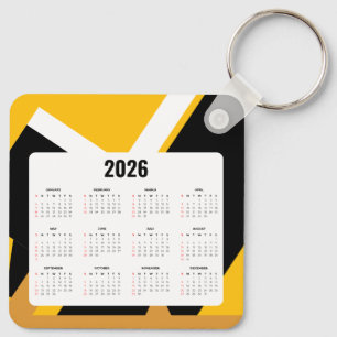 Vastgoedkalender Sleutelhanger 2026   Zwart en gou