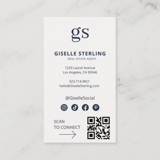 Vastgoedmakelaar Foto Social Media QR-code Visitekaartje (Achterkant)