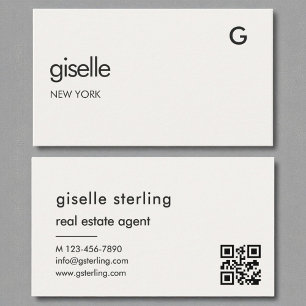 Vastgoedmakelaar Luxury QR Code Monogram Visitekaartje